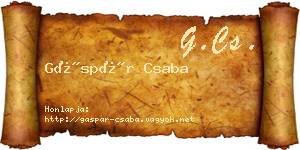 Gáspár Csaba névjegykártya