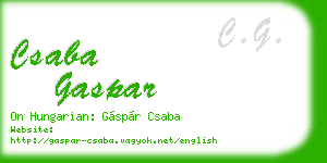 csaba gaspar business card